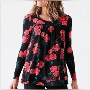 Matilda Jane Winter Blooms Floral Blouse Top Size Large